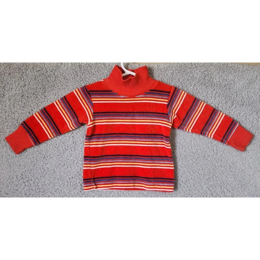 Vintage Carters‎ Baby Size 12M Red Striped Turtleneck Long Sleeve Shirt USA Made